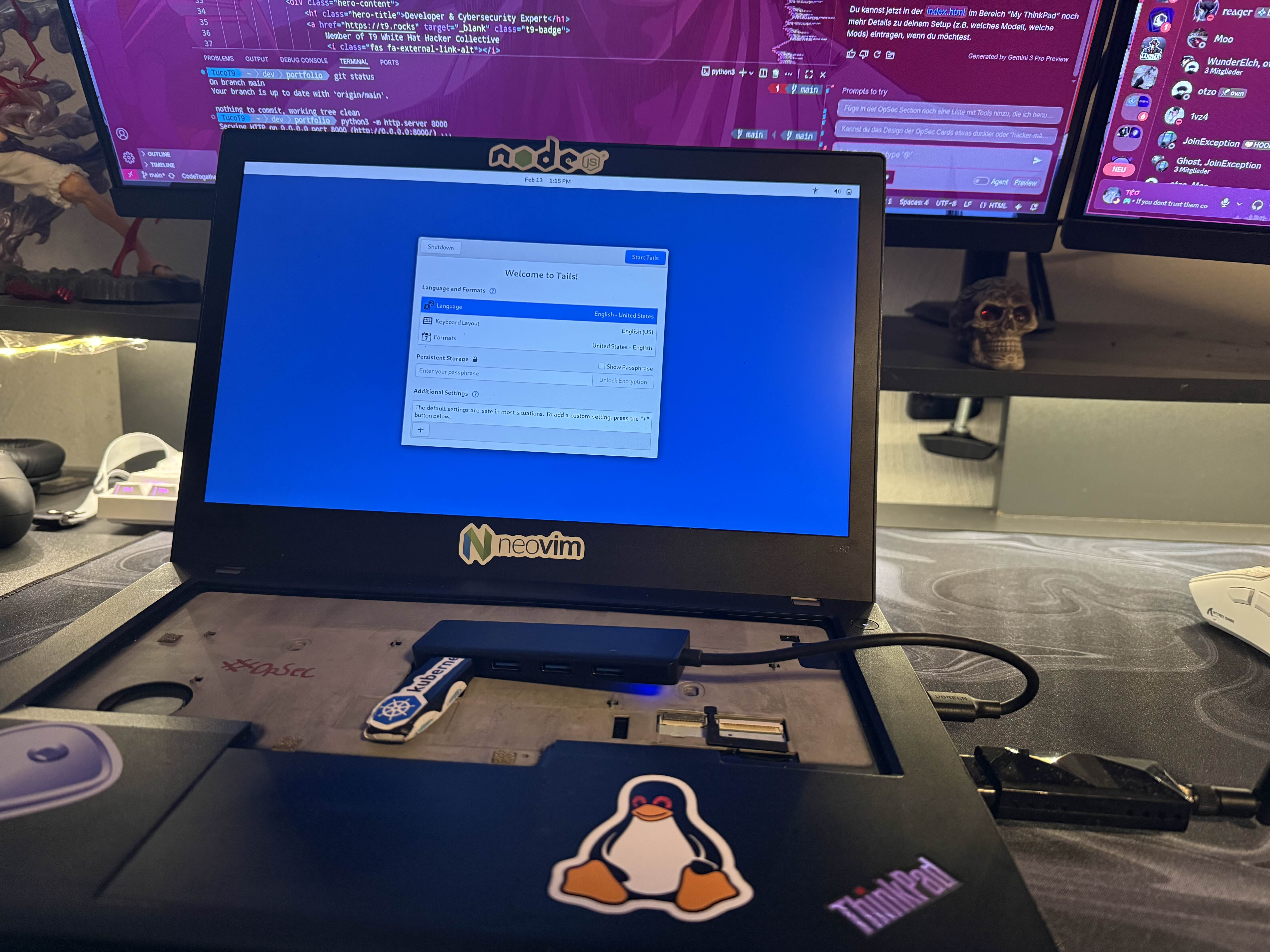 TailsOS Login Screen